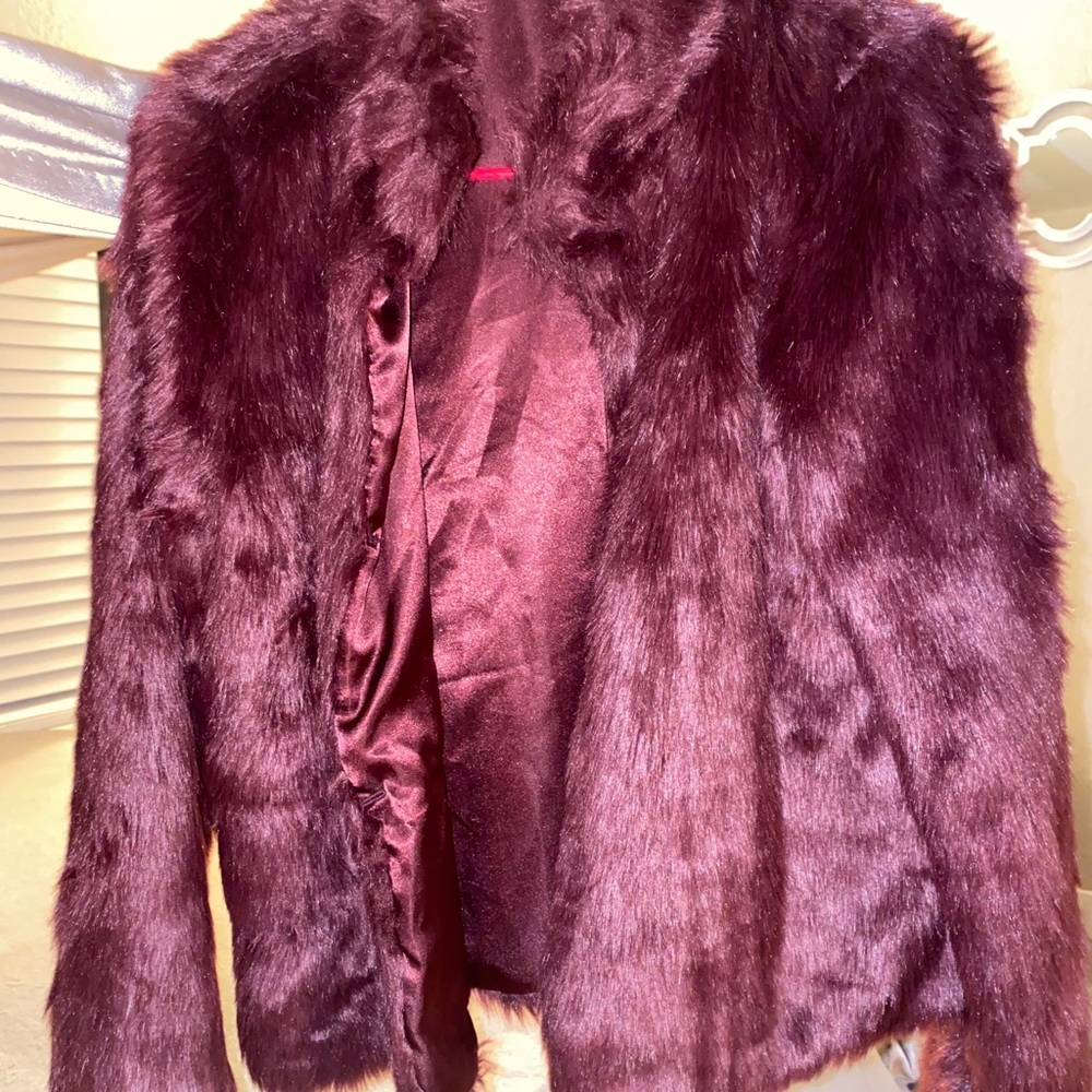 Burgundy Fur Jacket